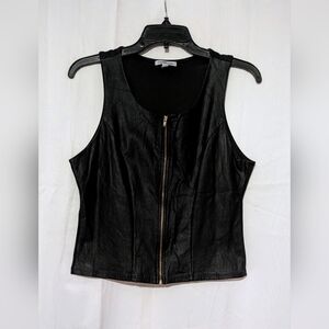 Vest Charlotte Russe Black Fitted Vest with Zipper Woman's Large